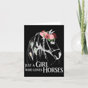 Horse Girl - Cute Pony - Crazy Horseback Riding Fa Kaart