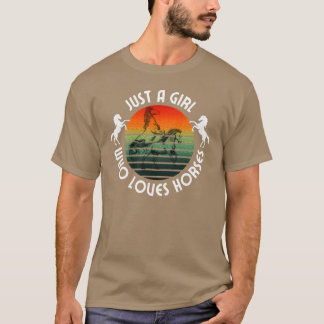 Horse Girl Horse Mam Alleen een meisje dat van paa T-shirt