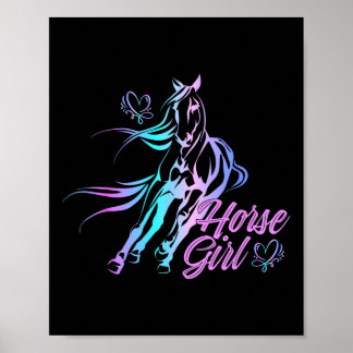 Horse Girl Paardenrenner Gezegde Paardrijden Poster