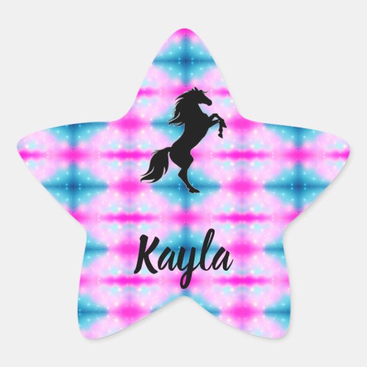 Horse Girl Ster Sticker (Voorkant)