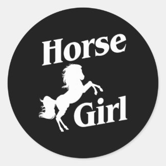 Horse Girl T Shirt Vrouwen Paardensport Paardrijde Ronde Sticker
