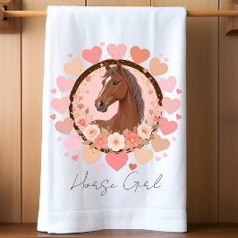 Horse Girl Valentine Theedoek