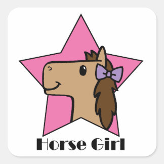 Horse Girl Vierkante Sticker