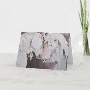 Horse Greeting Card- Peach/Pink Blank Inside Kaart
