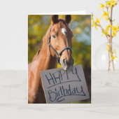 **HORSE** GREETING" VOOR DE "40e" TWEEDE DAG Kaart (Gele Bloem)