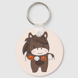 Horse Happy Halloween Pumpkin Bat Costume Sleutelh Sleutelhanger