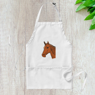 Horse Head Brown Boerderij Animal Standaard Schort
