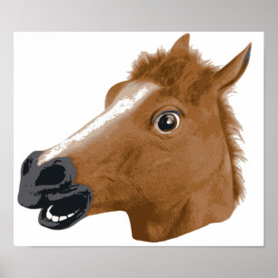 Horse Head Creepy-masker Poster