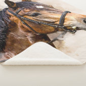 Horse Head Sherpa Blanket Deken (3/4)