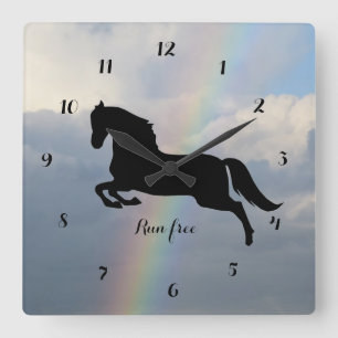 Horse Herembryo Wall-klok Vierkante Klok