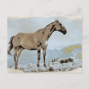 *~* Horse - Hill Mountains AR22 Equine Western Briefkaart