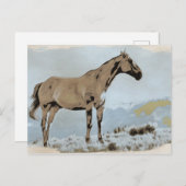 *~* Horse - Hill Mountains AR22 Equine Western Briefkaart (Voorkant / Achterkant)