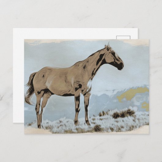 *~* Horse - Hill Mountains AR22 Equine Western Briefkaart (Voorkant / Achterkant)