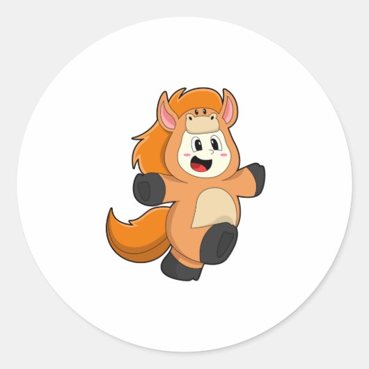 Horse in Costume Ronde Sticker (Voorkant)