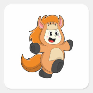 Horse in Costume Vierkante Sticker