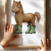 Horse in Sage Green Boots Poster Kids Room Decor