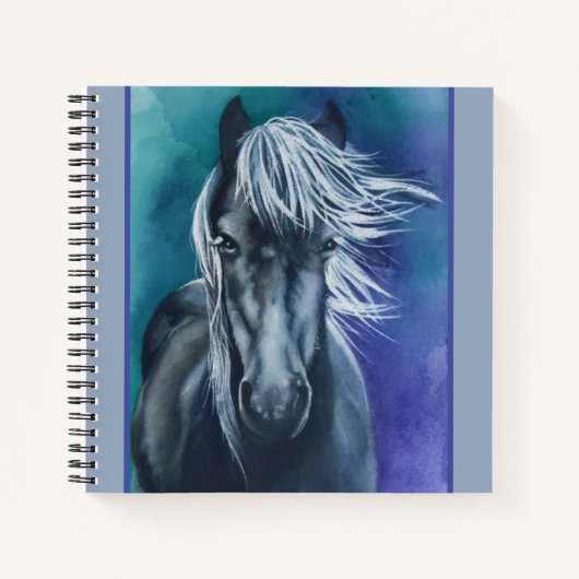 Horse Journal Aquarelle Boho Chic Ordinateur porta (Devant)