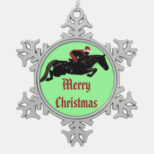 Horse Jumper kerst Tin Sneeuwvlok Ornament