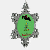 Horse Jumper kerst Tin Sneeuwvlok Ornament (Links)