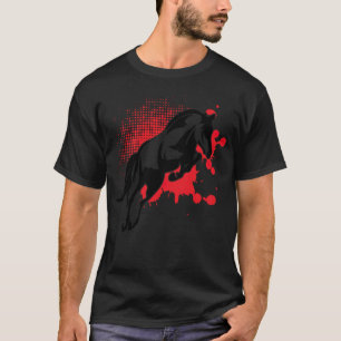 Horse Jumping Red Bubbles sporten falkenstein T-shirt