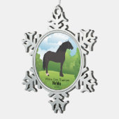 Horse Keepsake  Ras en Tekst Tin Sneeuwvlok Ornament (Rechts)