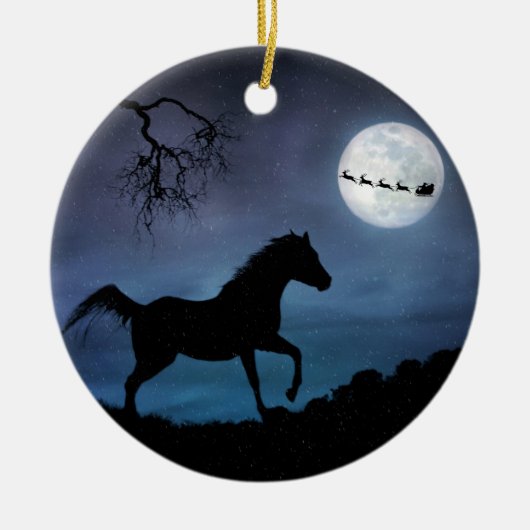 Horse kerstsieret keramisch ornament (Voorkant)
