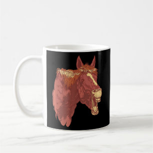 Horse Laughing Teeth Face Horse Silhouette Riding Koffiemok