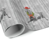 Horse Lover Land Western kerstmanhout Cadeaupapier (Rol Hoek)