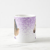 Horse Lover Monogram naam Glitter Kijk paars Koffiemok (Center)