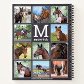 Horse Lover Personalized Monogram 11 Foto Collage Notitieboek (Achterkant)