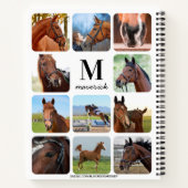 Horse Lover Personalized Monogram 11 Foto Collage Notitieboek (Achterkant)