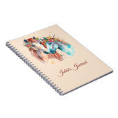 Horse Lover Riding Aquarelle Nom Journal (Côté Droit)