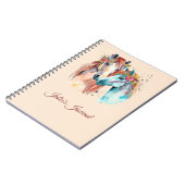 Horse Lover Riding Aquarelle Nom Journal (Côté gauche)