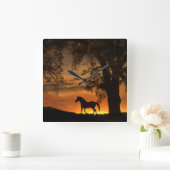 Horse Lover's Clock Vierkante Klok (Huis)