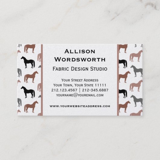 Horse Lover's Pattern Visitekaartje (Voorkant)