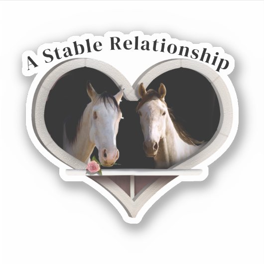 Horse Lovers Valentine's Day Sticker (Voorkant)