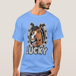 Horse Lucky Hoefijzer voor een Reiter Pferdebesitz T-shirt