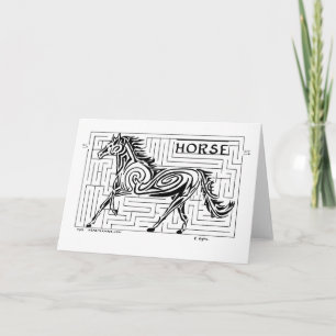 Horse Maze in het Tribal Art stijl Wenskaart Kaart