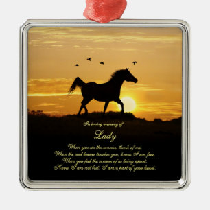 Horse Memorial - Aangepaste naam Spiritueel Metalen Ornament