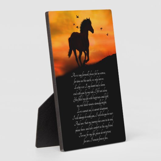 Horse Memorial met gedicht plaque Fotoplaat (Zijkant)