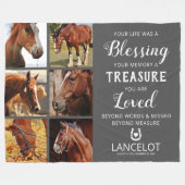 Horse Memorial Photo Collage Fleece Deken (Voorkant (Horizontaal))