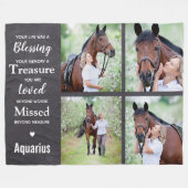 Horse Memorial Photo Collage Fleece Deken (Voorkant (Horizontaal))