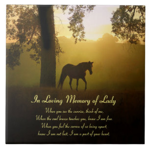 Horse Memorial Spiritueel met eikenboom Tegeltje