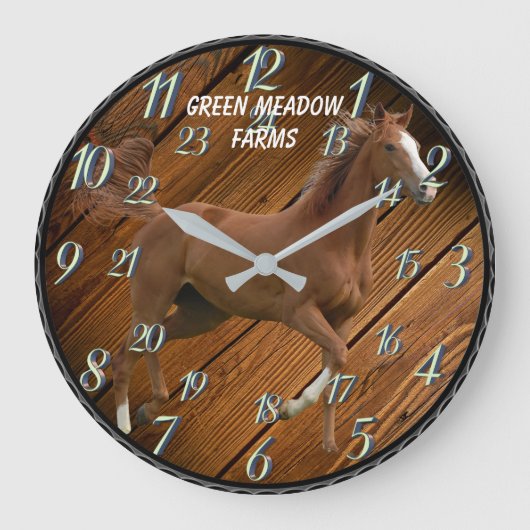 HORSE MET 24 UUR DIAL GROTE KLOK (Voorkant)