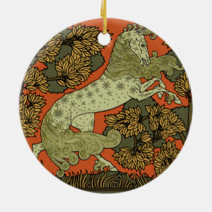 Horse middeleeuwse kunstwerken keramisch ornament