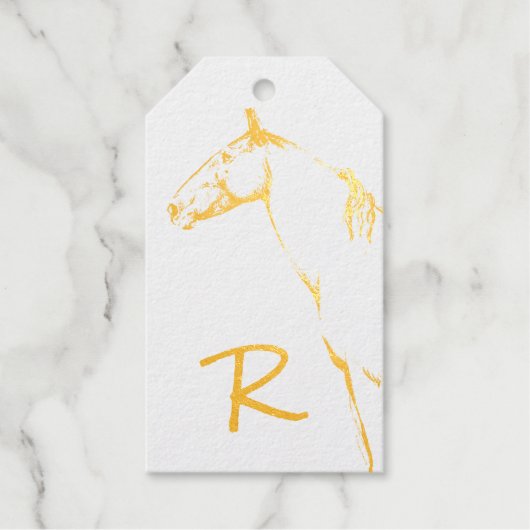 Horse Monogram Cadeaulabels (Voorkant)