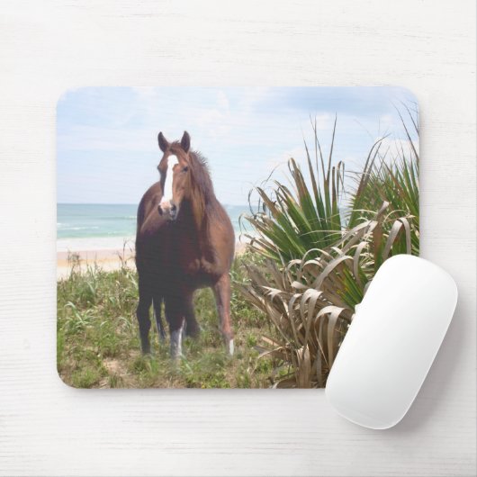 Horse Mousepad Beach Muismat (Met muis)