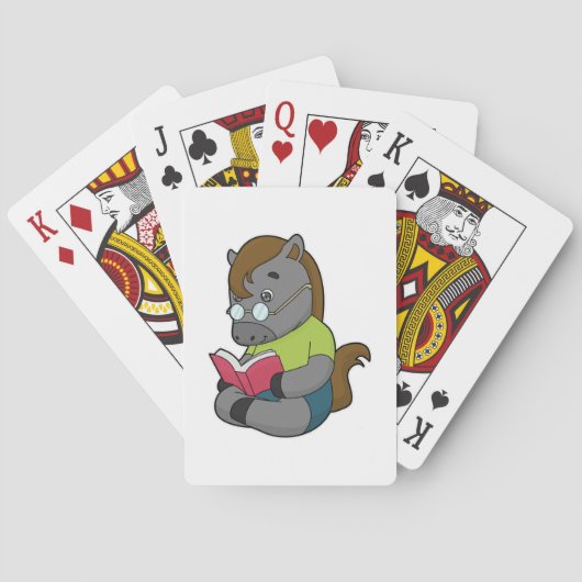 Horse Nerd Book Glasses Pokerkaarten (Achterkant)