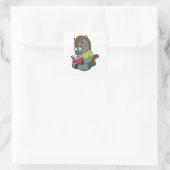 Horse Nerd Book Glasses Vierkante Sticker (Tas)