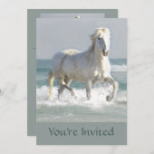 Horse Ocean Beauty Invitation (Devant / Derrière)